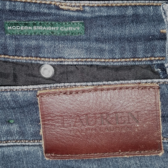 RALPH LAUREN L-RL MODERN STRAIGHT CURVY BLUE JEANS WOMEN'S SIZE 12 - Picture 4 of 5